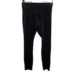 Pure Jill Black Velvet‎ Velour Leggings Womens Medium Elastic Waist Slim Fit